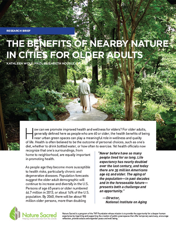 The Benefits of Nearby Nature in Cities for Older Adults